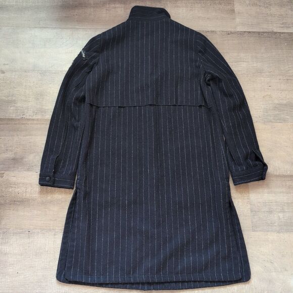 Zara Womens Blue Trafalac Outerwear Wool  Long Trench Jacket Size Small S - Picture 5 of 6